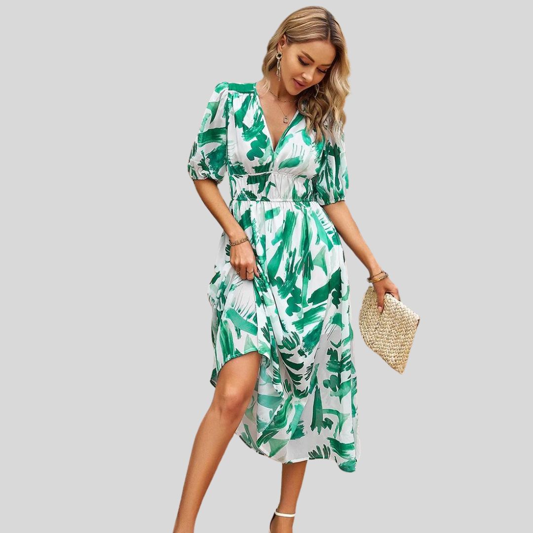 Midi-jurk met ongelijke zoom