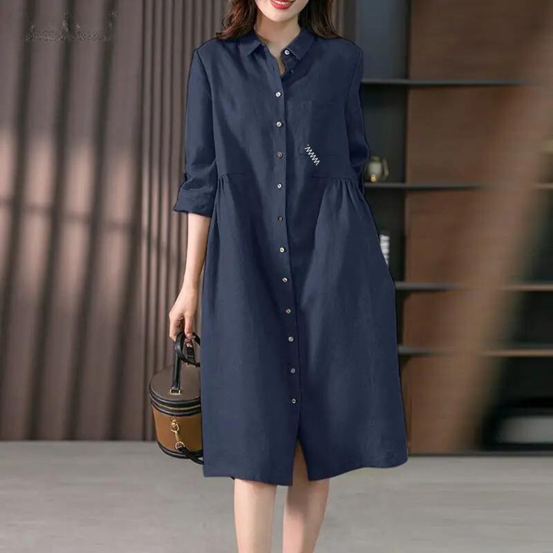 Overhemdjurk met knoopsluiting en borstzak