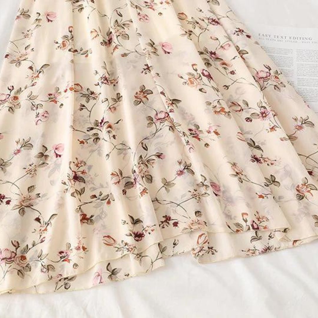 Elegante midi-jurk met bloemenprint