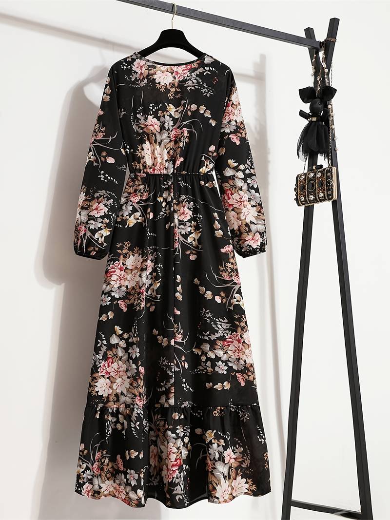 Lange jurk met bohemien bloemenprint