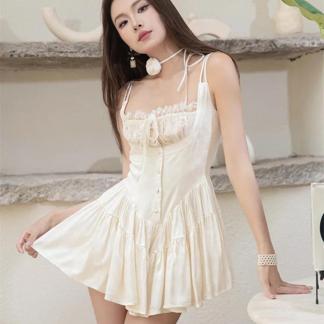 Romantische jurk met veterkorset