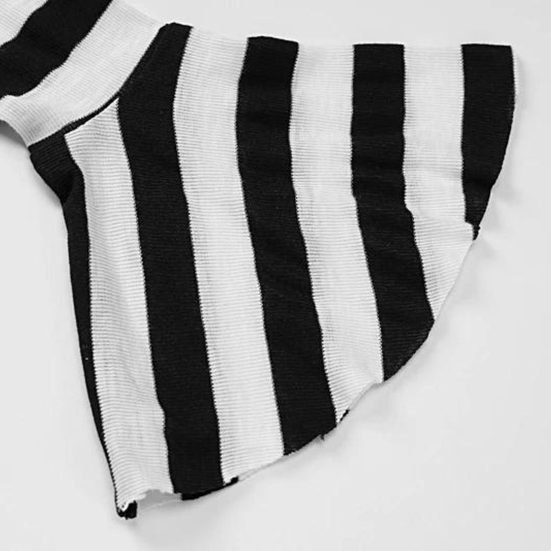 Maxi-jurk met diep decolleté en strepen