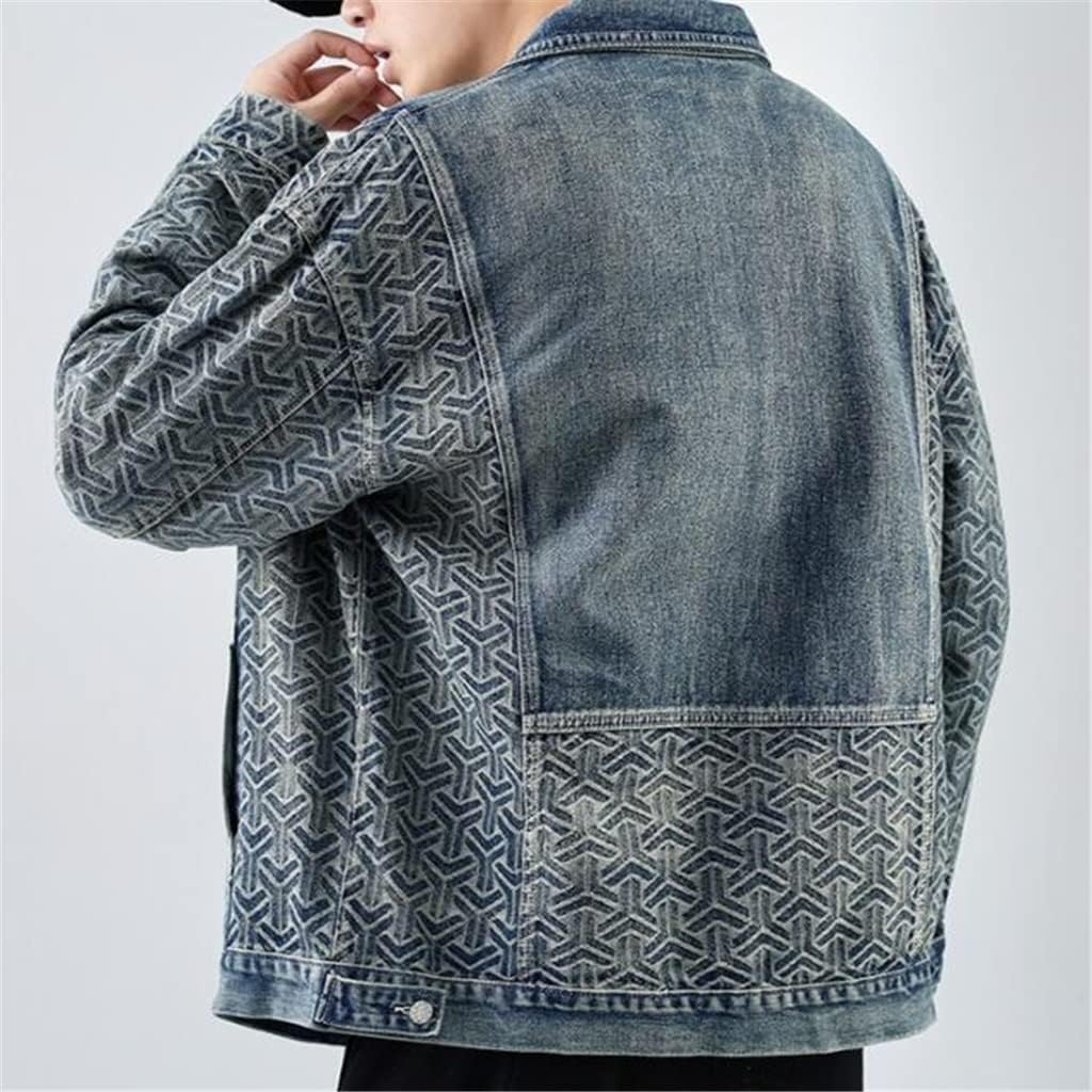 Denim jack met gedessineerde mouwen