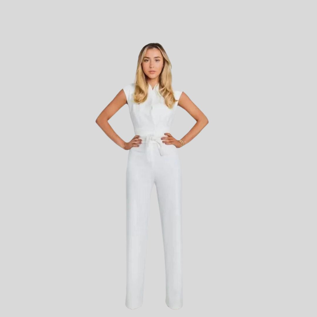 Elegante mouwloze jumpsuit met taillering