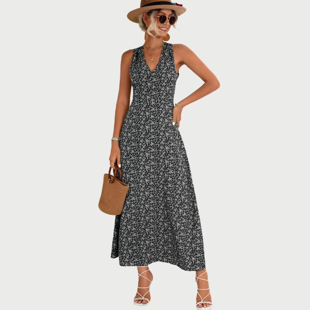 Maxi-jurk met monochrome print