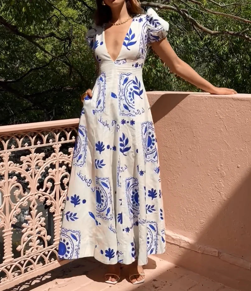 Nienke | Comfy Maxi jurk met graffiti print