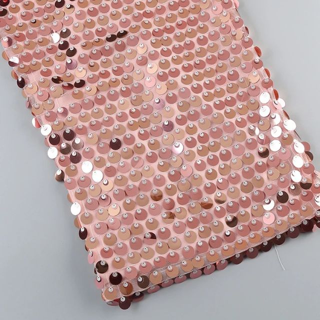 Midi-slipjurk met pailletten en fijne bandjes