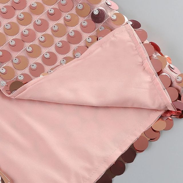 Midi-slipjurk met pailletten en fijne bandjes