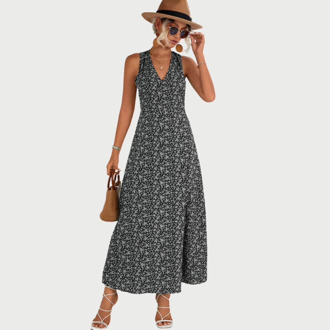 Maxi-jurk met monochrome print