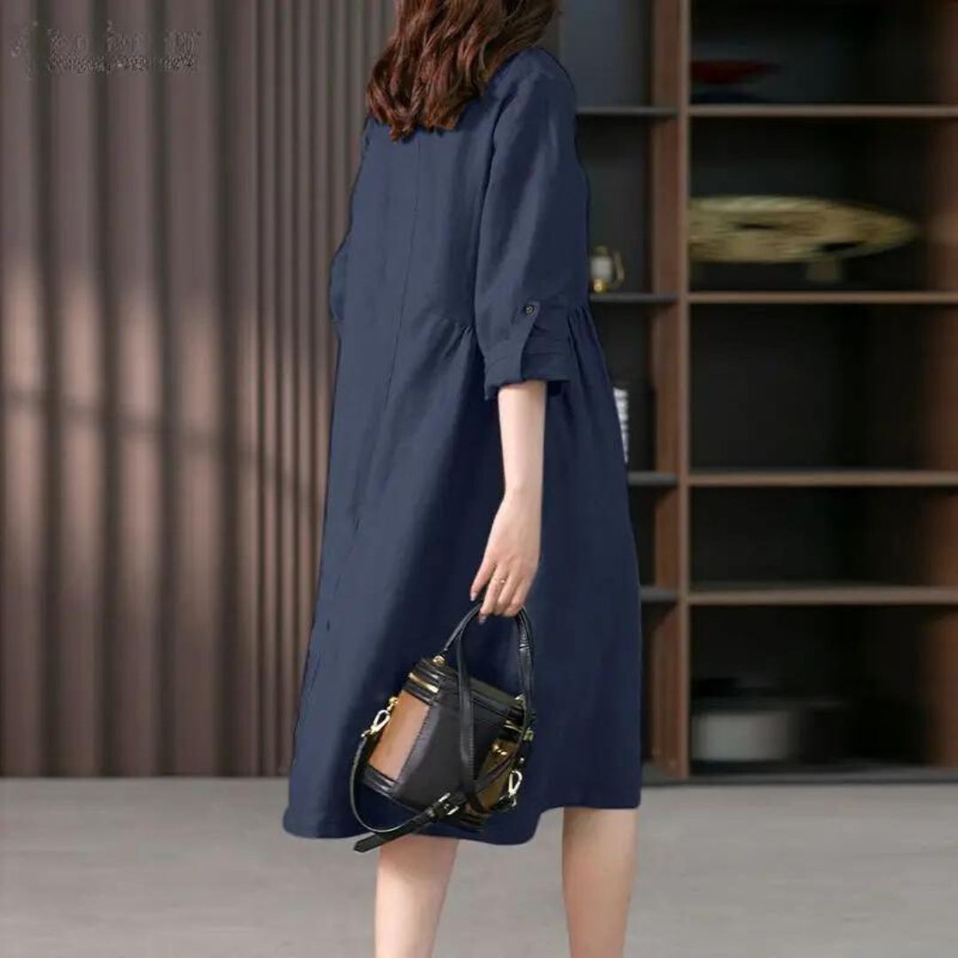 Overhemdjurk met knoopsluiting en borstzak