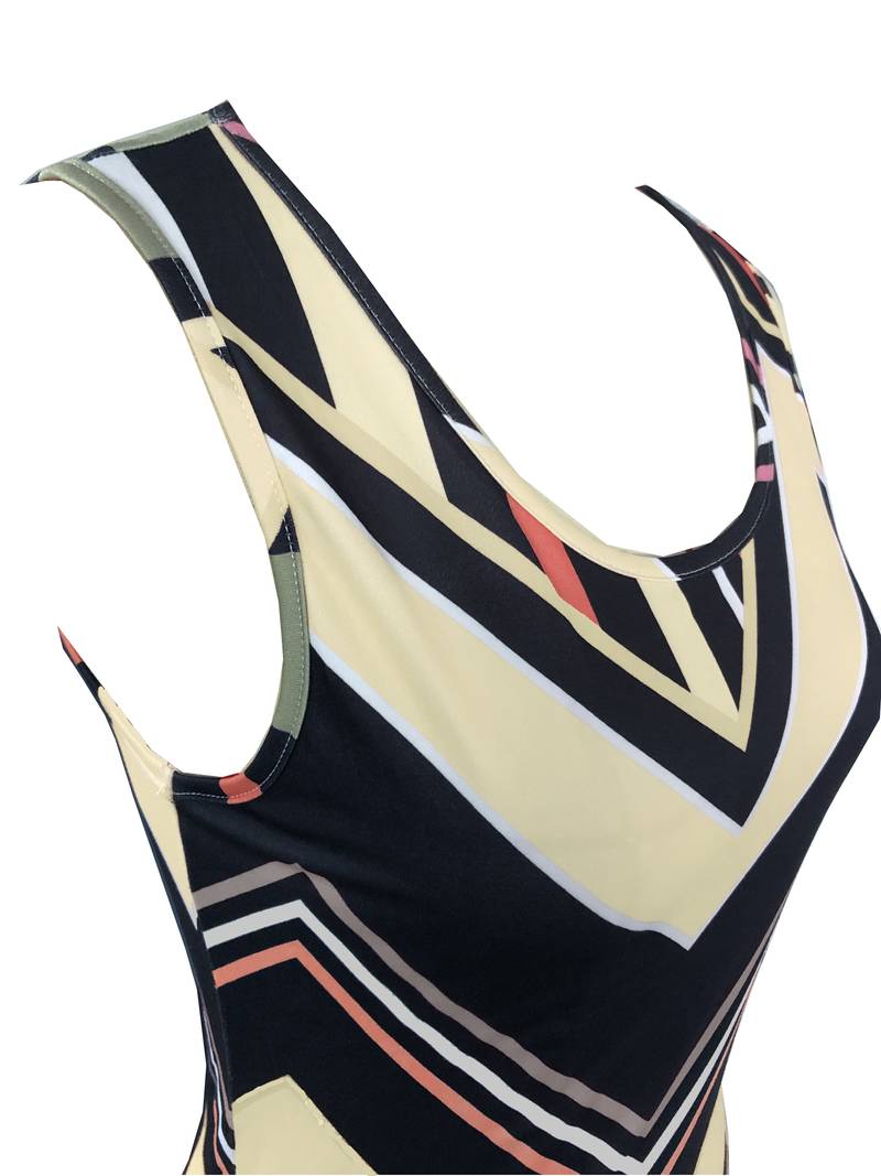 Gestreepte maxi jurk met patroon