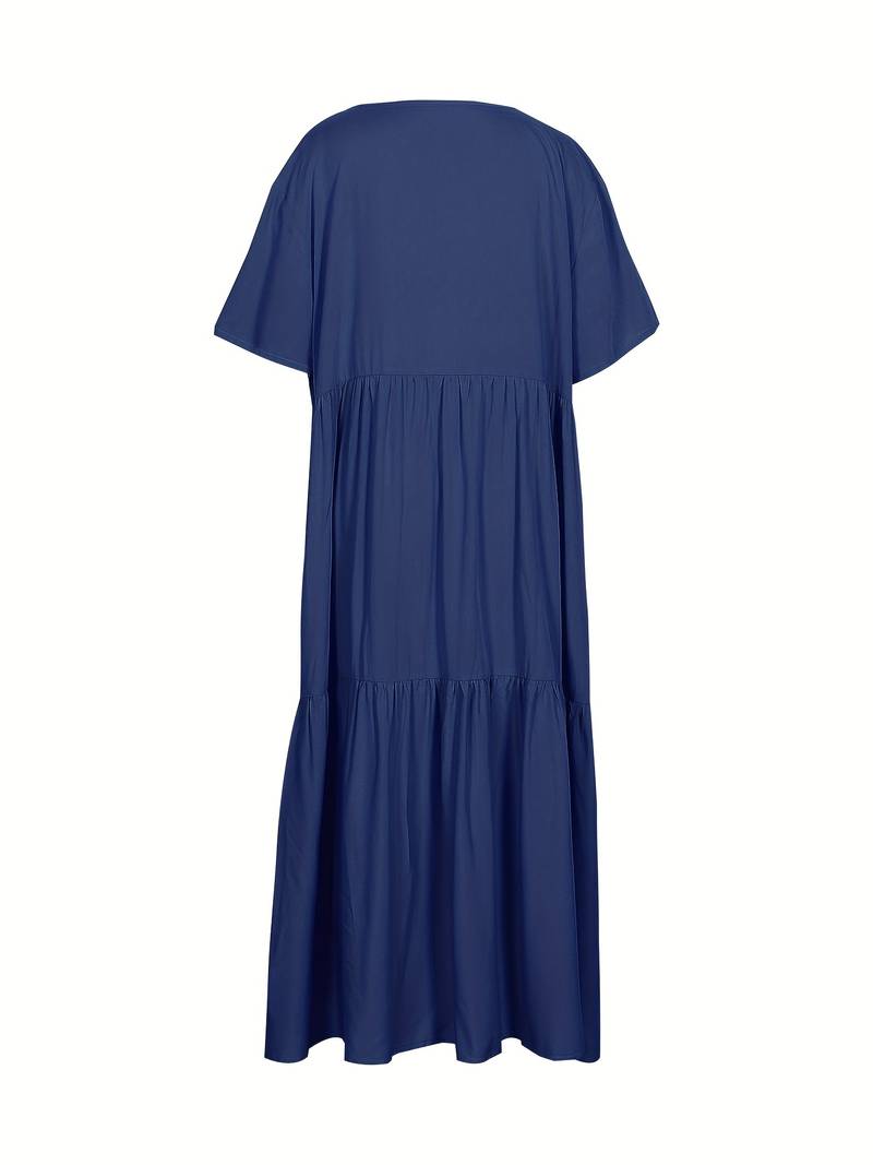 Onregelmatige veelkleurige swingjurk