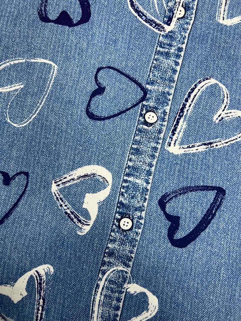 Gedrukte spijkerjurk