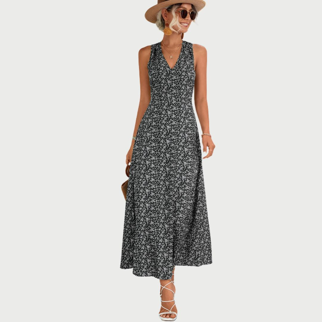 Maxi-jurk met monochrome print