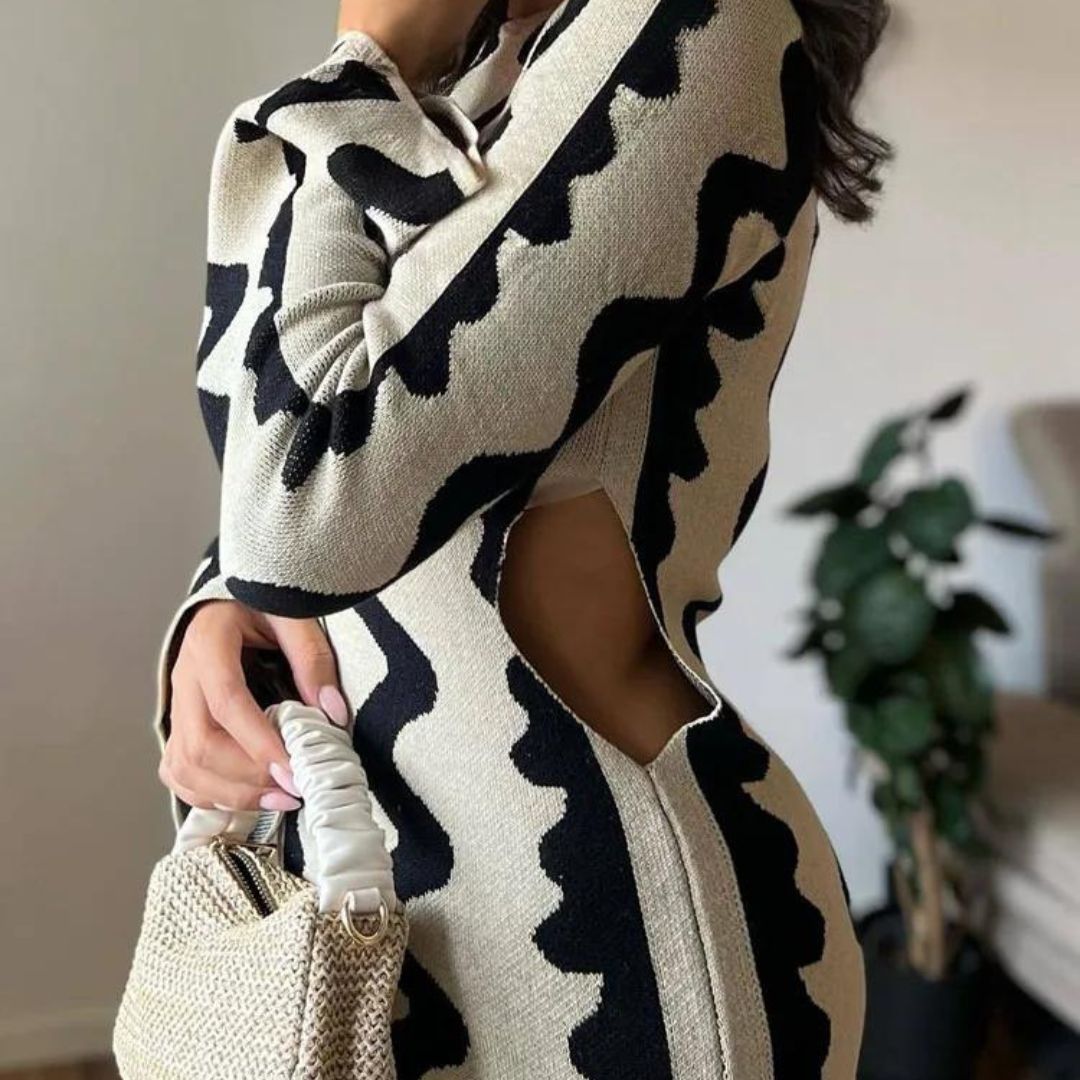 Elegante gestreepte maxi jurk