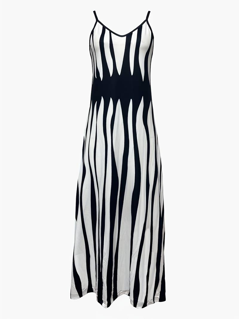 Jurk met geoprint V-hals