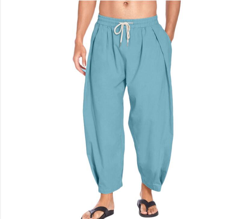 Herenbroek van katoen en linnen