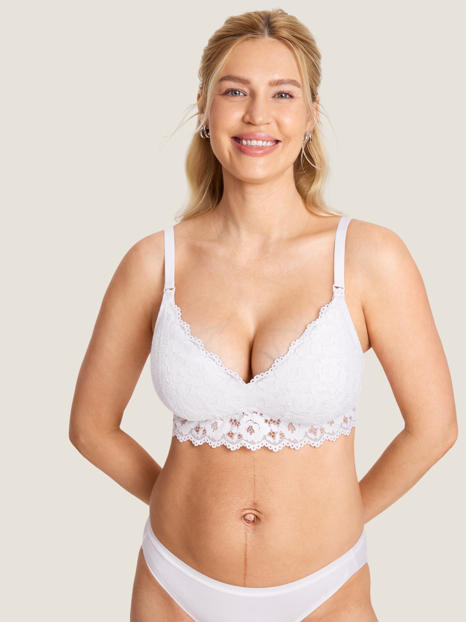 Voedingsbeha van kant met extra steun – voedingsbralette zonder beugel