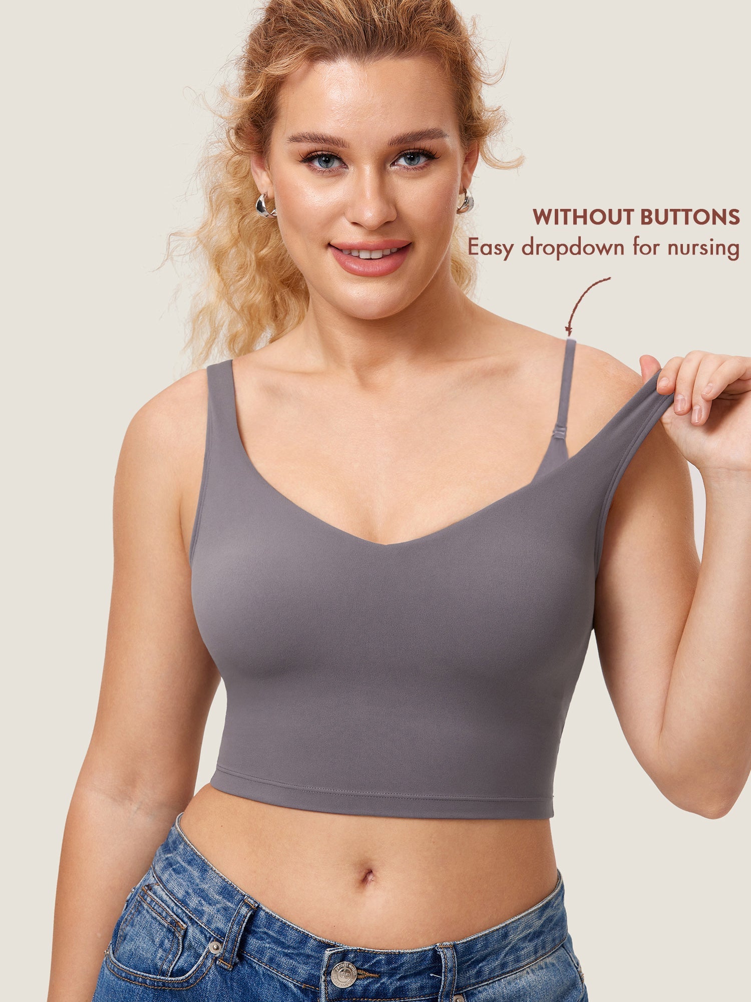 Voedingstop als croptop – Natrelax® voedingshemd met pads