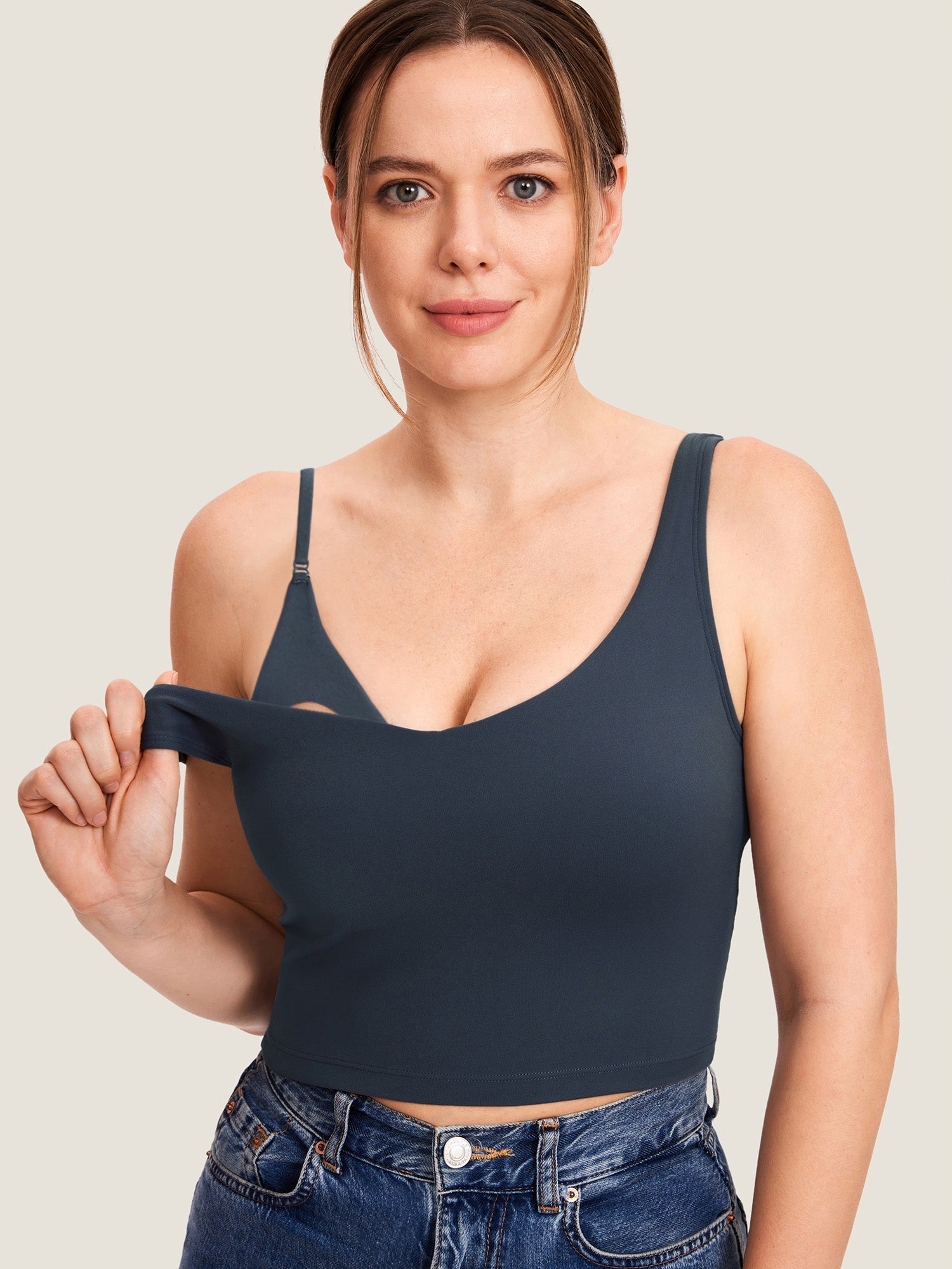 Voedingstop als croptop – Natrelax® voedingshemd met pads