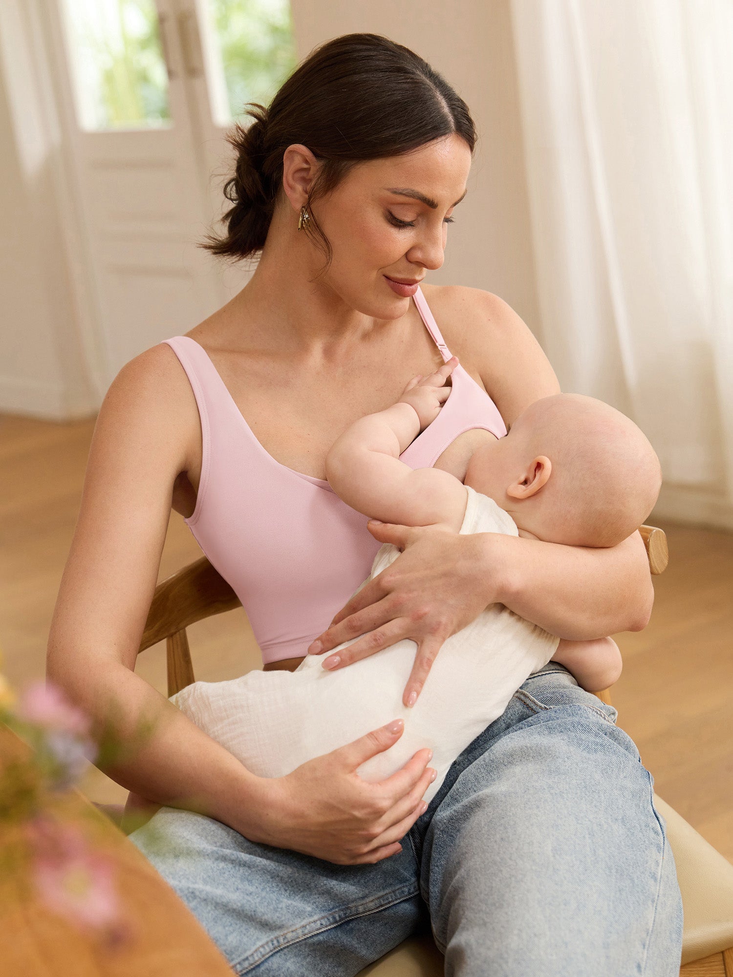 Voedingstop als croptop – Natrelax® voedingshemd met pads