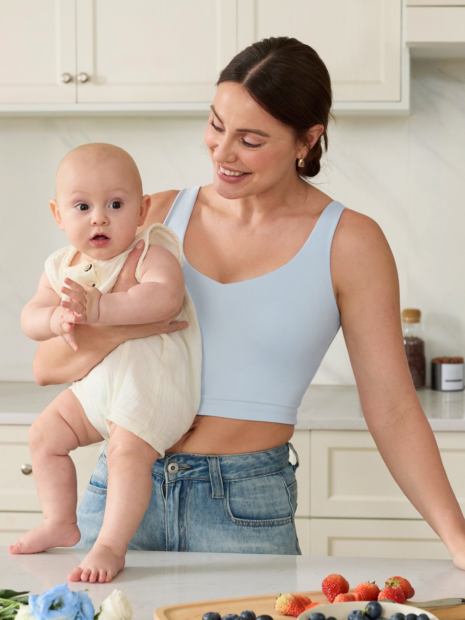 Voedingstop als croptop – Natrelax® voedingshemd met pads