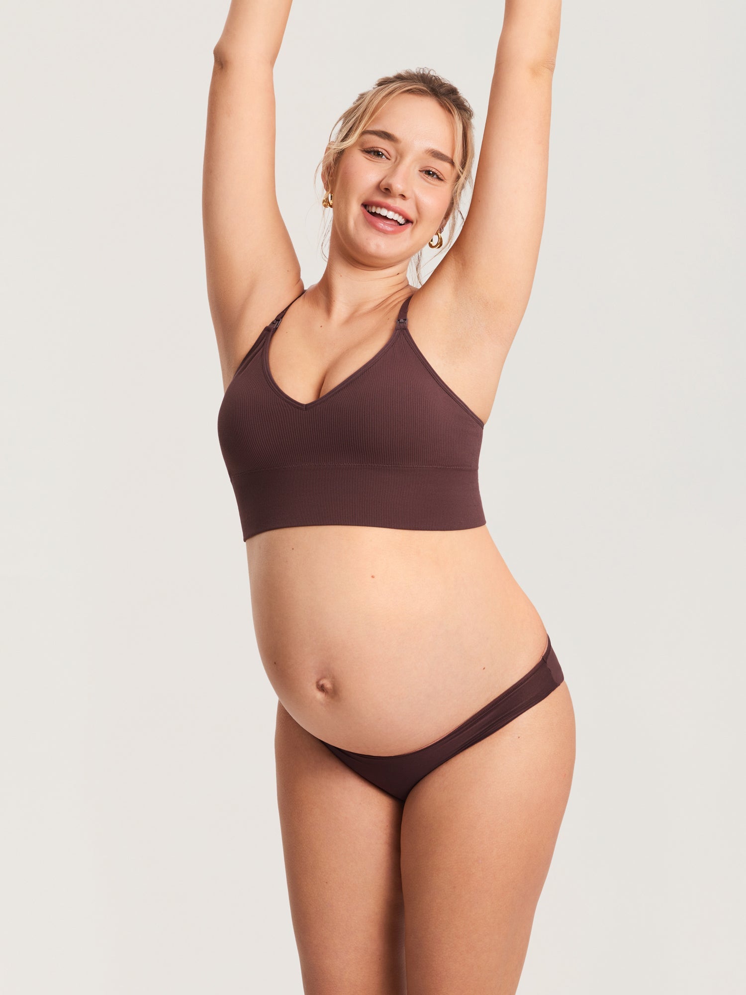 Voedingsbralette in ribstof met V-hals – voedingsbeha zonder beugel