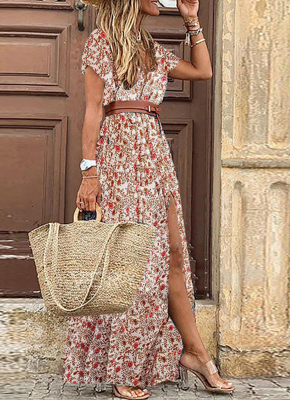 Maxi-jurk gebloemde luiers