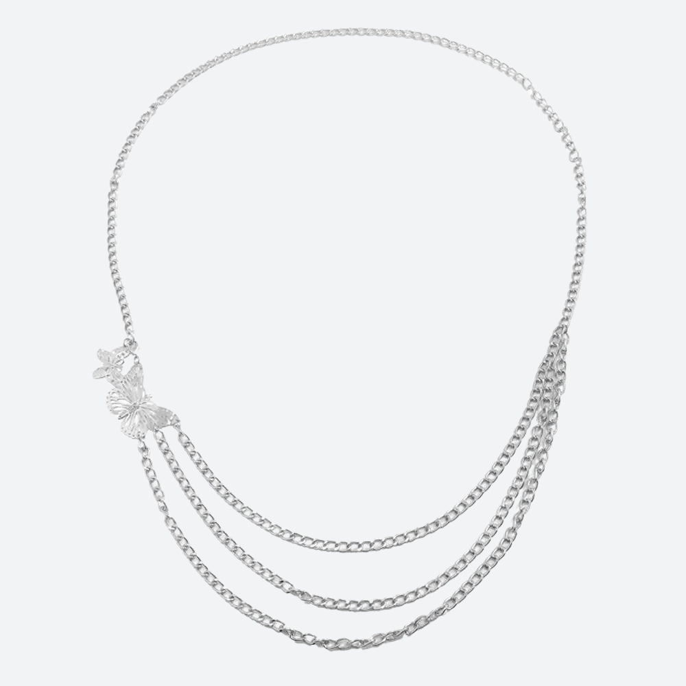 Ketting met meerdere lagen en vlinderhanger