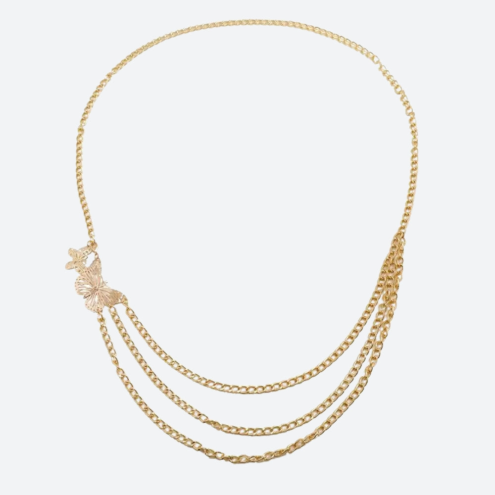 Ketting met meerdere lagen en vlinderhanger