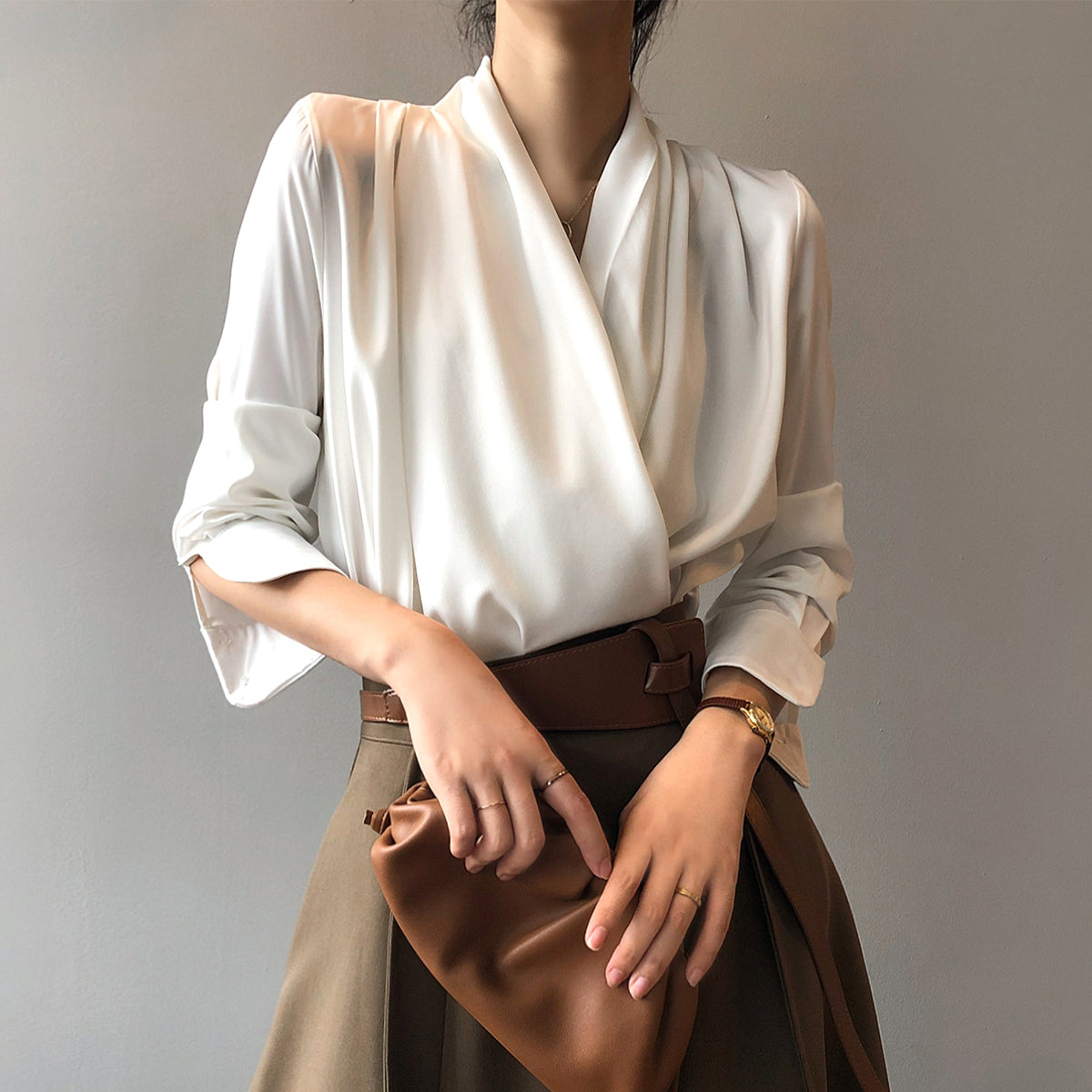 Elegante satijnen blouse