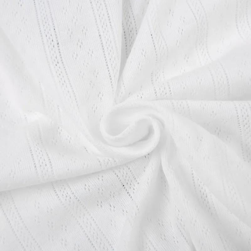 Geribbelde tanktop met veterdetails