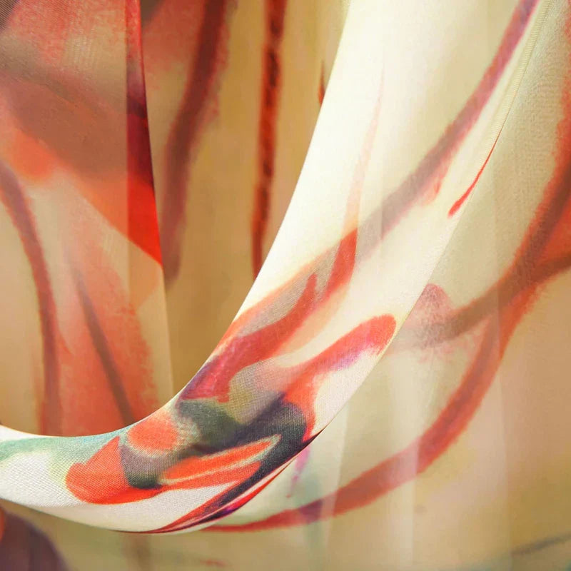 Maxi lange rok met vintage bloemenpatroon