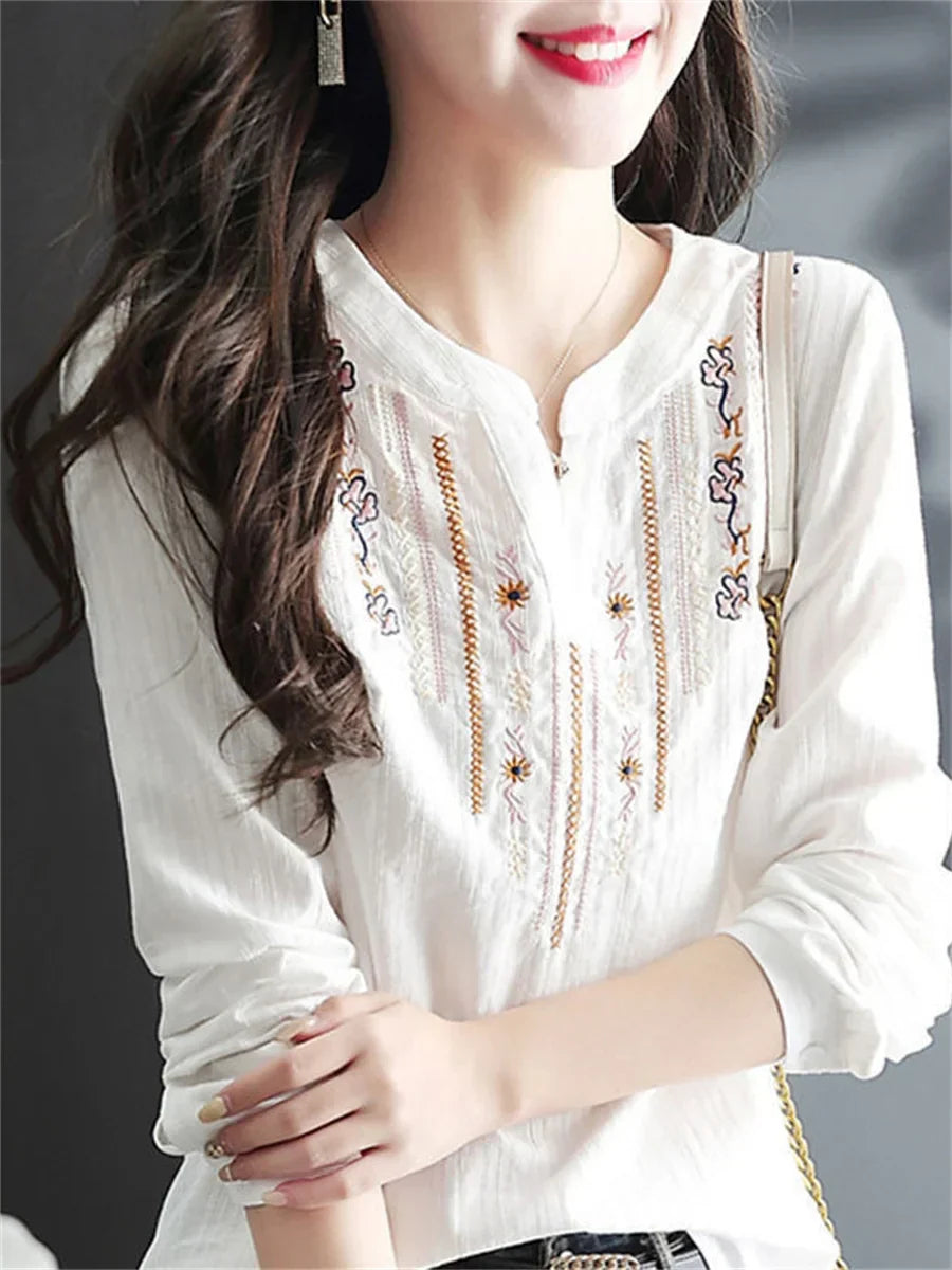 Vintage blouse met borduursel
