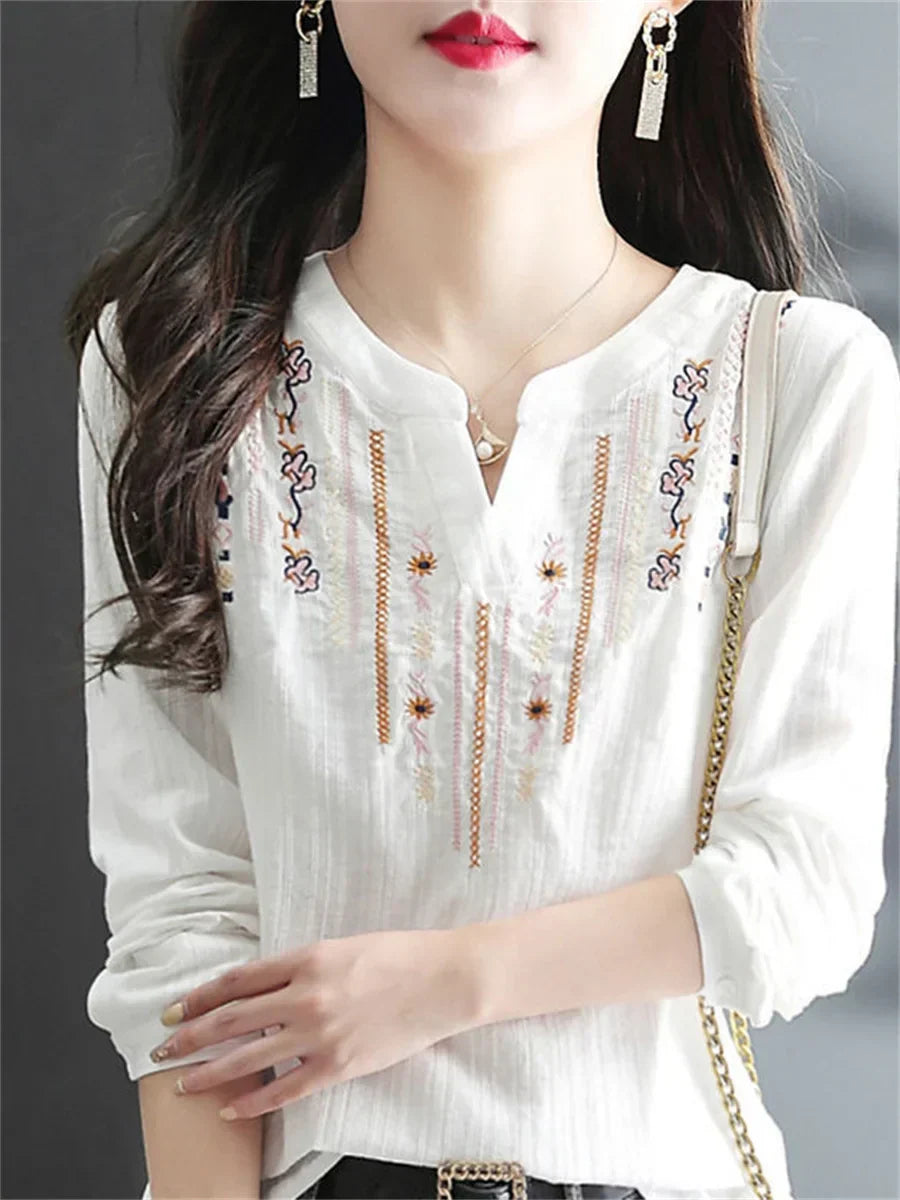 Vintage blouse met borduursel