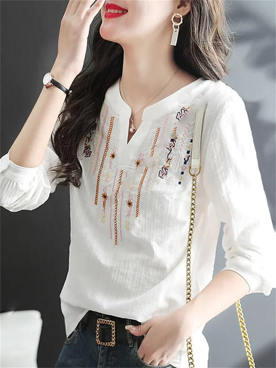 Vintage blouse met borduursel