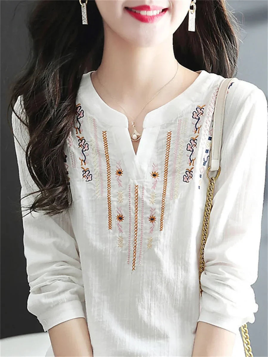 Vintage blouse met borduursel