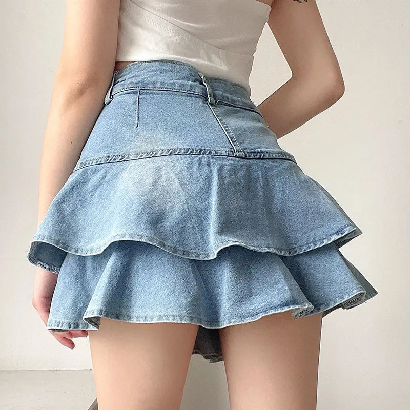 Denim shorts met franje
