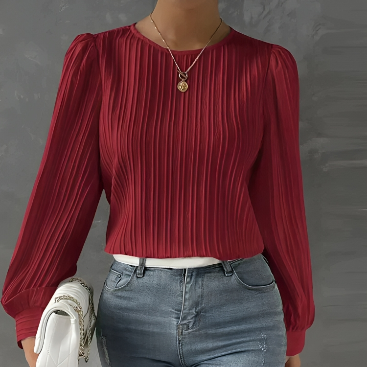 Elegante Soepelvallende Blouse Met Lange Mouwen Voor Vrouwen