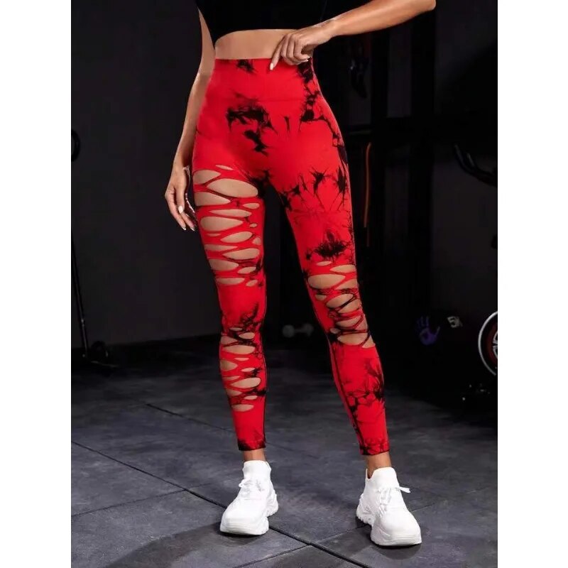 Dameslegging Cropped Tie Dye Fitness