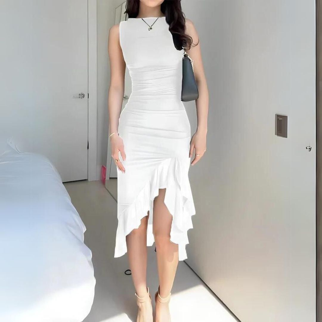 Elegante bodycon jurk met ruches