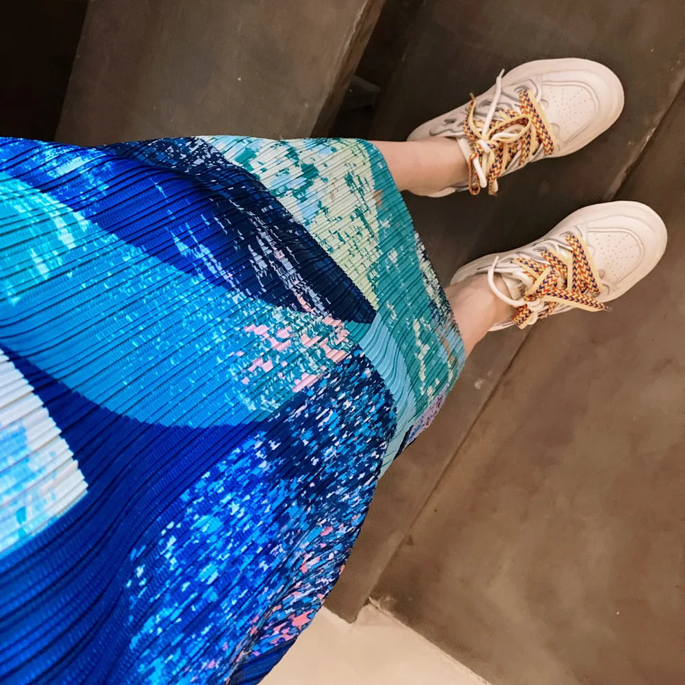 Midirok met bloemenpatroon