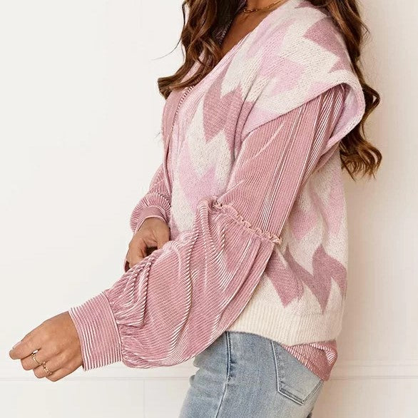 Elegante satijnen blouse met V-halslijn