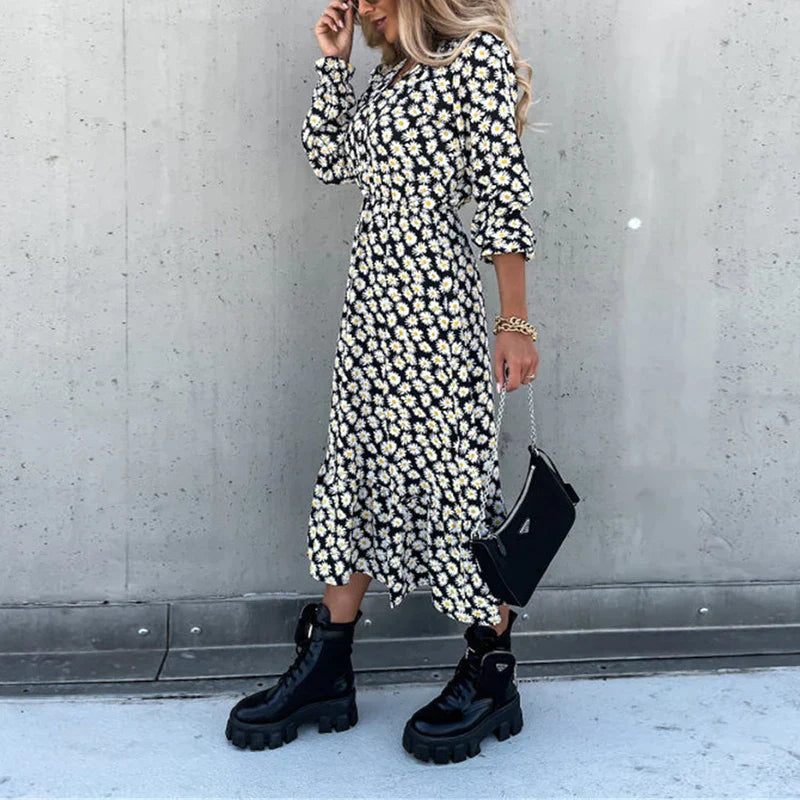 Maxi-jurk met V-halslijn