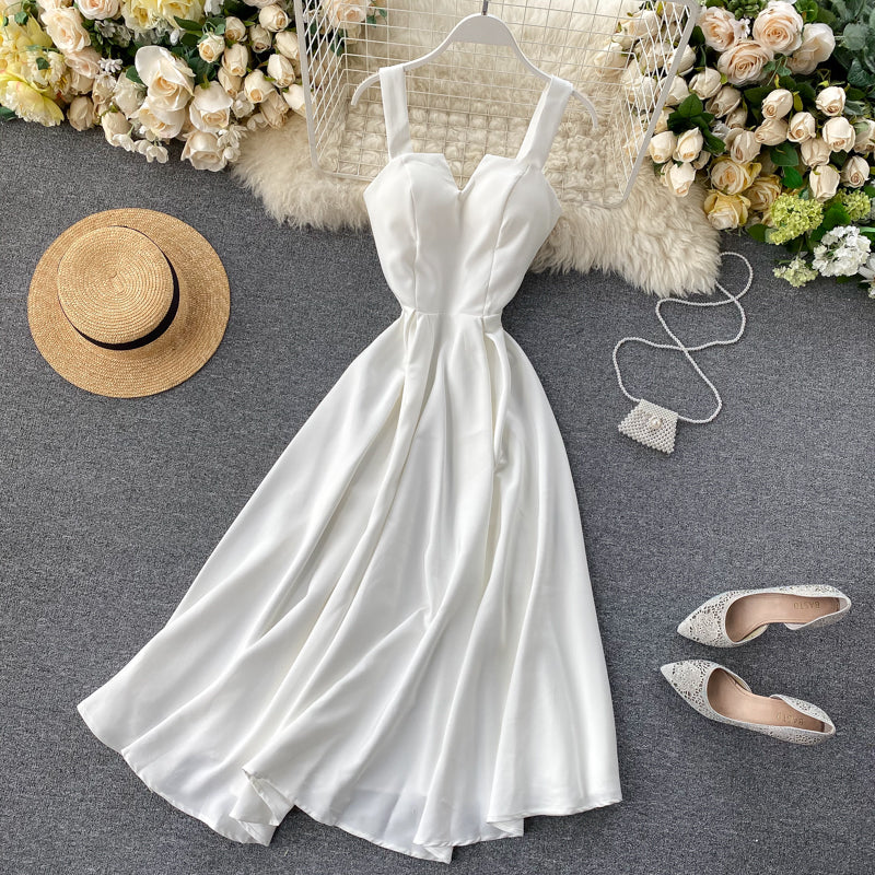 Mouwloze A-lijn avondjurk met sweetheart halslijn