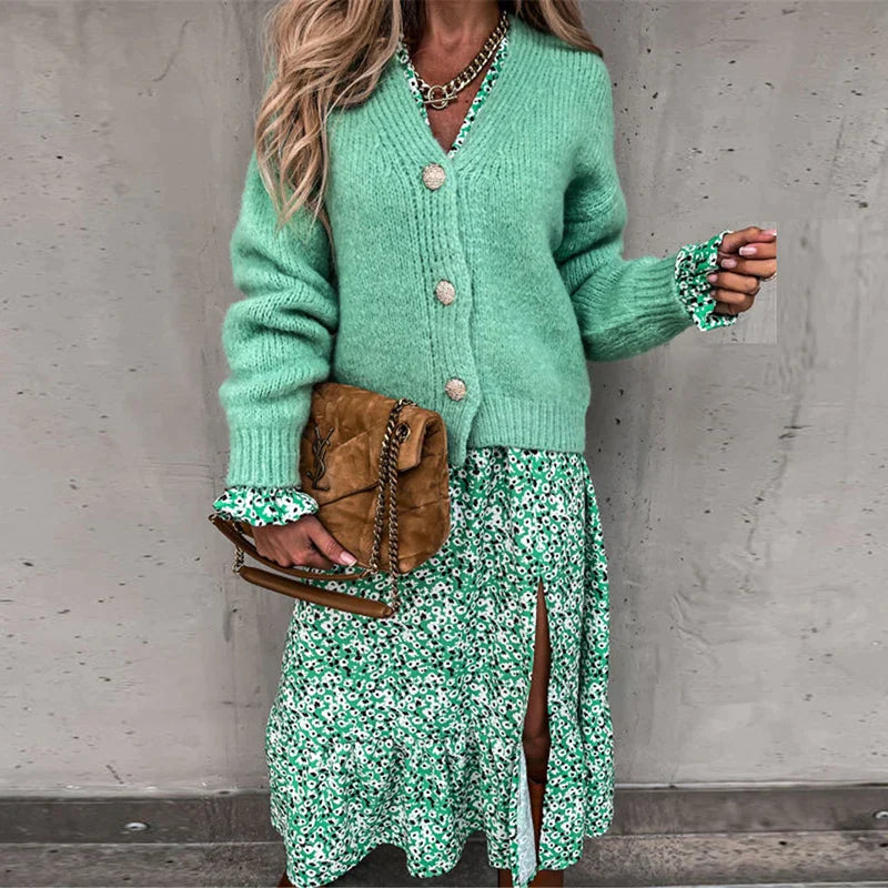 Maxi-jurk met V-halslijn