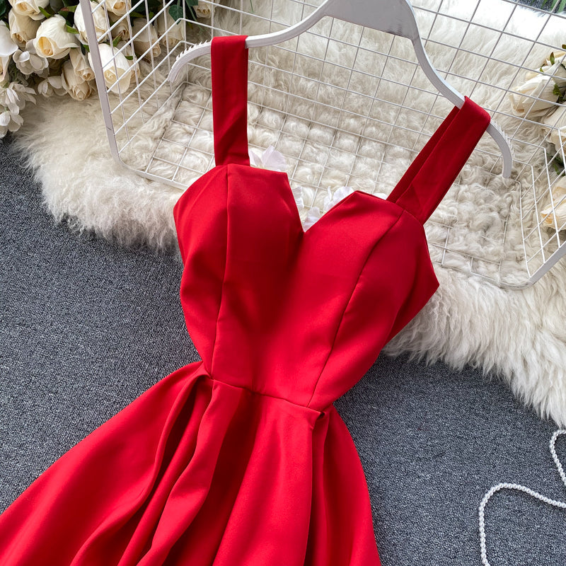 Mouwloze A-lijn avondjurk met sweetheart halslijn