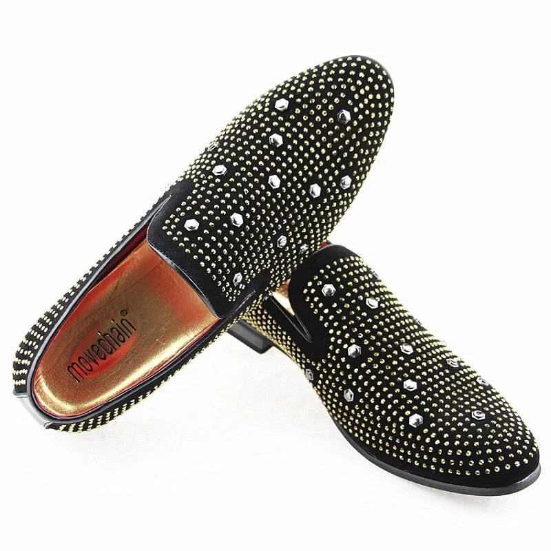 Luxe loafers met stud versieringen