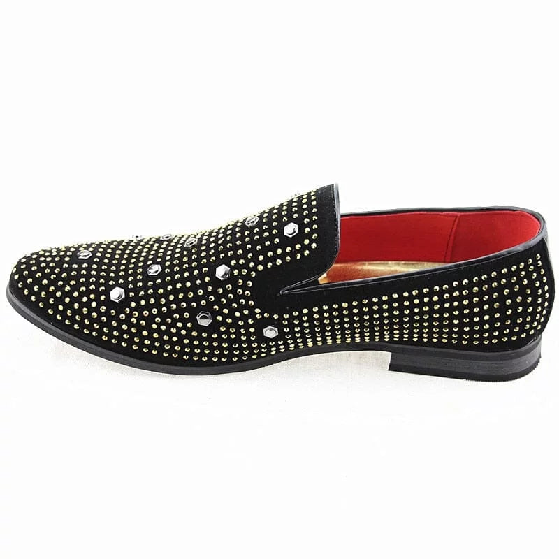 Luxe loafers met stud versieringen