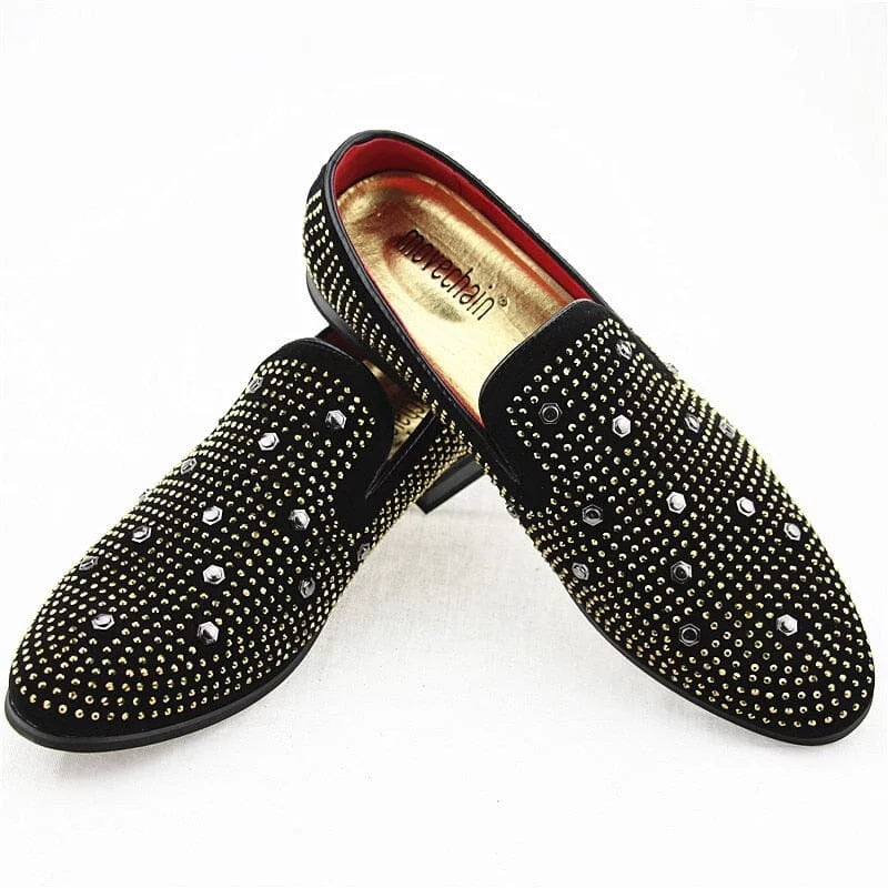 Luxe loafers met stud versieringen